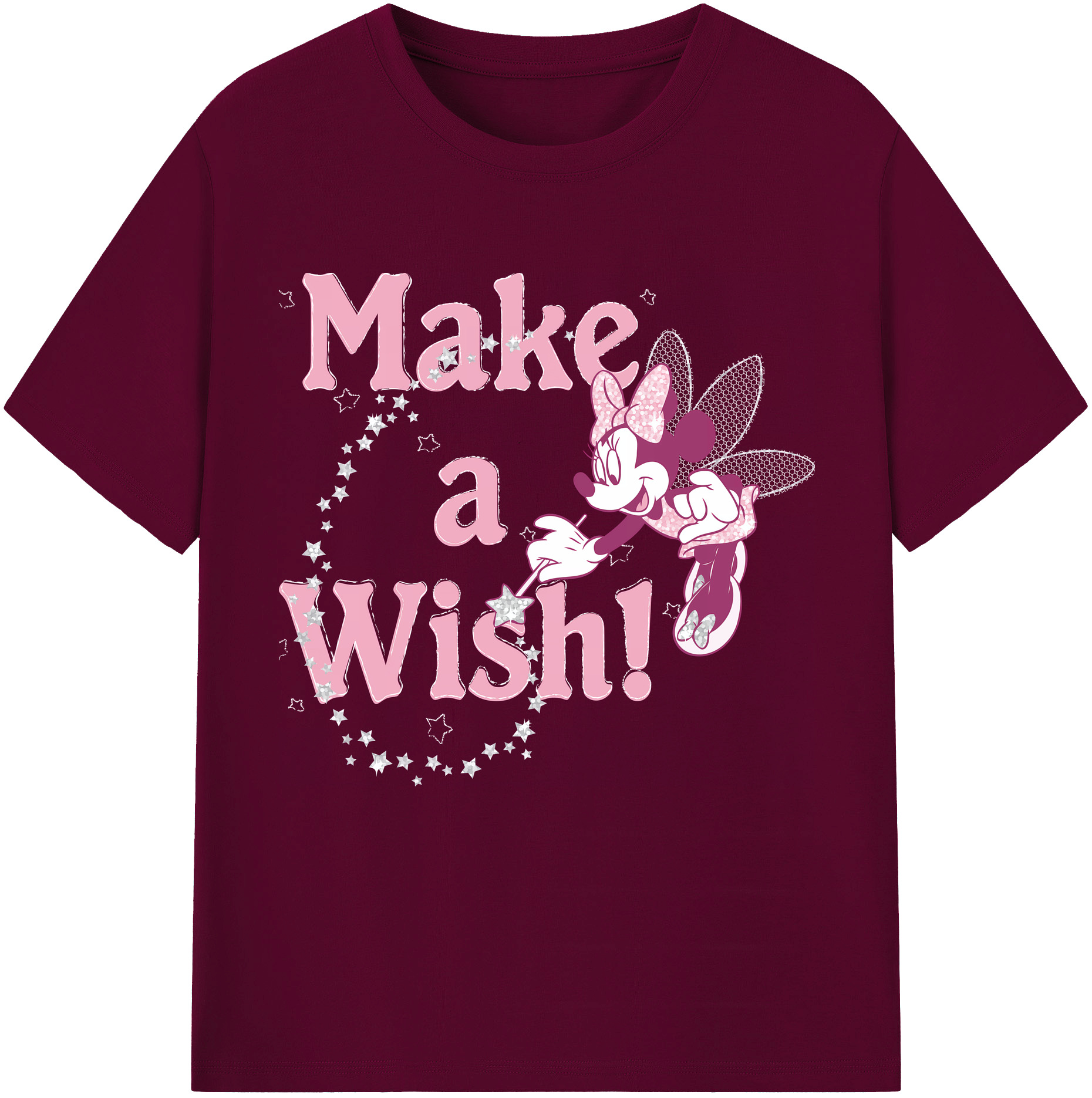 （画像用） ミッキーマウス Mickey Mouse レディースカジュアルプリントTシャツ（綿100％）